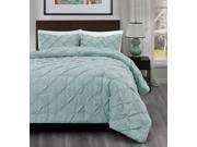 Master 3 Piece KING Size Pich Pleat Comforter Set Aqua Green Color Decorative Pintuck Bed Cover Set for all Season by Cozy Beddings