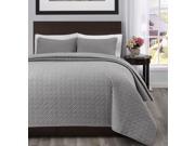 Allyson Twin Twin XL Size Bed 2pc Quilted Bedspread Light Grey Color Bed Cover Set Thin Extra Light weight and Oversized coverlet