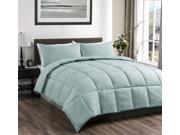 Super 3 Pieces Full Queen Down Alternative Comforter Set Aqua Green Color Reversible Bed Cover Set