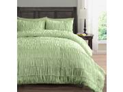 Ruched Beddings 3 Piece KING CAL KING Size Pich Pleat Comforter Set GREEN Color Decorative Pintuck Bed Cover Set for all Season by Cozy Beddings