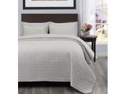 Allyson Full Queen Size Bed 3pc Quilted Bedspread Ivory Color Bed Cover Set Thin Extra Light weight and Oversized coverlet