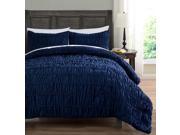 Ruched Beddings 2 Piece TWIN Size Pich Pleat Comforter Set NAVY BLUE Color Decorative Pintuck Bed Cover Set for all Season by Cozy Beddings
