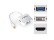 3 In 1Mini Display Port DP Thunderbolt to DVI VGA HDMI Adapter Cable For MacBook