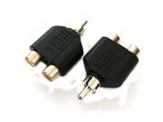 10X RCA Splitter Y One Male to Two Female AV Audio Video Converter Adapter