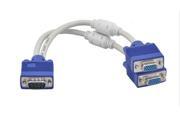 VGA Y Splitter Cable Male to Female M F Converter 1 to 2 Way for PC TV Monitor