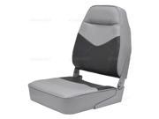 High back fold down seat WISE Fishing Boat Seats Cuddy Gray Charcoal 735037