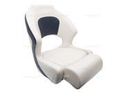 High back seat SPRINGFIELD Deluxe Sport Bucket Chair with Bolster Flips up White Navy 716287