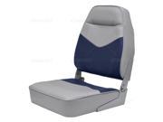High back fold down seat WISE Fishing Boat Seats Cuddy Gray Navy blue 735039