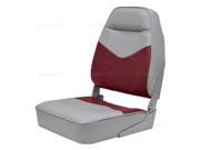 High back fold down seat WISE Fishing Boat Seats Cuddy Gray Red 735038
