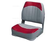 Fold Down Seat WISE Economy Fold Down Boat Seat Gray Red 735314