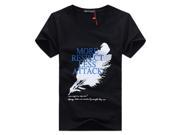 T Shirt With Plume Photo Short Sleeves 100% Coton Good Quality