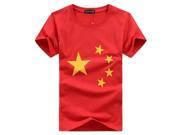 T Shirt With Chinese Flag Pattern On Cotton Cool Style T Shirts Short Sleeve