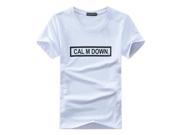 Calm Down Printing T Shirts Short Sleeves Men’s T shirt Polo Shirt Round Neck