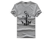 Ships Anchor T Shirts In Cotton Polo Shirt Short Sleeves Round Collar White Black Grey
