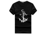 Ships Anchor T Shirts In Cotton Polo Shirt Short Sleeves Round Collar White Black Grey