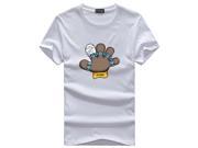 Cartoon Palm Photo T Shirts Short Sleeves in Cotton T Shirt White Blue Grey Yellow Black Red Green