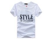 Leisure Men’s T Shirts Students T Shirt Short Sleeves Cotton Round Collar Grey White Black Red Navy Blue