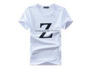 T Shirts Short Sleeves With Z Letter Printing Of Cotton Material White Gray Black Navy Blue