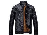 Fashion Overcoat Jacket PU Leather Fur Clothing Long Sleeves Warming Style US SIZE
