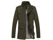 Men’s Business Jacket Cotton Coat Fashion Clothing Slim Style Khaki Green Beige Black