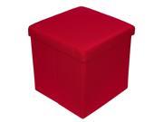 Folding Storage Ottoman Upholstered 16 x 16 Linen Strong and Sturdy Quick and Easy Assembly Foot Stool