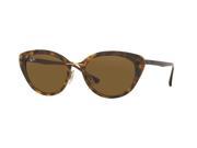Ray Ban 0RB4250 Rectangle Sunglasses for Womens Size 52 Dark Brown