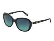 Tiffany Sun 0TF4108B Full Rim Irregular Woman Sunglasses Size 55 Black Striped Blue Gradient Blue