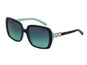Tiffany Sun 0TF4110BF Full Rim Square Woman Sunglasses Size 57 Black Blue Azure Gradient Blue