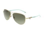 Tiffany Sun 0TF3034 Full Rim Pilot Woman Sunglasses Size 60 Pale Gold Green Gradient