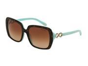 Tiffany Sun 0TF4110B Full Rim Square Woman Sunglasses Size 55 Havana Blue Brown Gradient