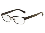 Exchange Armani 0AX1017 Optical Full Rim Rectangular Mens Sunglasses Size 54 Matte Brown Transparent