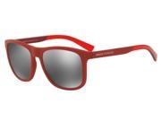 Exchange Armani 0AX4049S Sun Full Rim Square Mens Sunglasses Size 57 Matte Red Grey Mirror Silver