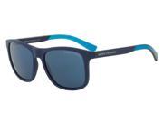 Exchange Armani 0AX4049SF Sun Full Rim Square Mens Sunglasses Size 57 Matte Blue Blue