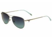 Tiffany Co Women s TF3044 TF 3044 60014S Silver Aviator Sunglasses 58mm