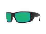 Costa Del Mar Permit Blackout Rectangular Sunglasses Green Lens 580G