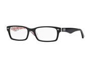 Ray Ban RX5206 Rectangle Sunglasses for Mens Size 54 Top Black On Texture White