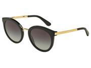 Dolce Gabbana 0DG4268 Sun Full Rim Round Womens Sunglasses Size 52 Black Grey Gradient