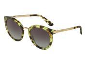 Dolce Gabbana 0DG4268 Sun Full Rim Round Womens Sunglasses Size 52 Cube Green Grey Gradient