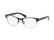 Coach 0HC5074 Optical Full Rim Square Womens Sunglasses Size 54 Black Silver Transparent