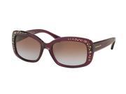 Coach 0HC8161F Sun Full Rim Rectangle Womens Sunglasses Size 55 Purple Brown Purple Gradient