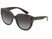 Dolce Gabbana 0DG4259 Sun Full Rim Round Womens Sunglasses Size 56 Top Leo On Black Grey Gradient