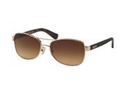 Coach 0HC7054 Sun Full Rim Pilot Womens Sunglasses Size 56 Light Gold Dark Tortoise Brown Grad