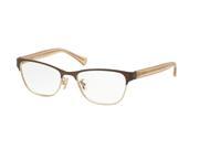 Coach 0HC5067 Optical Full Rim Square Womens Sunglasses Size 53 Light Gold Brown Transparent