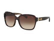 Coach 0HC8185F Sun Full Rim Square Womens Sunglasses Size 58 Dark Tortoise Smoke Gradient