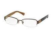 Coach 0HC5027B Optical Semi Rim Rectangle Womens Sunglasses Size 52 Dark Tortoise Brown Demo Lens
