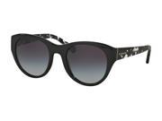 Coach 0HC8167 Sun Full Rim Cat Eye Womens Sunglasses Size 52 Top Black On Mosaic Light Grey Grad