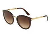 Dolce Gabbana 0DG4268 Sun Full Rim Round Womens Sunglasses Size 52 Havana Brown Gradient