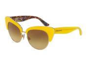 Dolce Gabbana 0DG4277 Sun Full Rim Cat Eye Womens Sunglasses Size 52 Yellow Yellow Gradient Brown