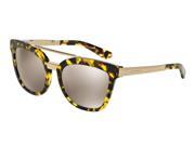 Dolce Gabbana 0DG4269 Sun Full Rim Square Womens Sunglasses Size 54 Cube Lemon Light Brown Mirror Gold