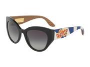 Dolce Gabbana 0DG4278F Sun Cat Eye Womens Sunglasses Size 52 Black Grey Gradient